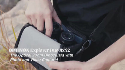 Optivon Explorer Duo | 8x42 Optical Zoom Recording Binoculars